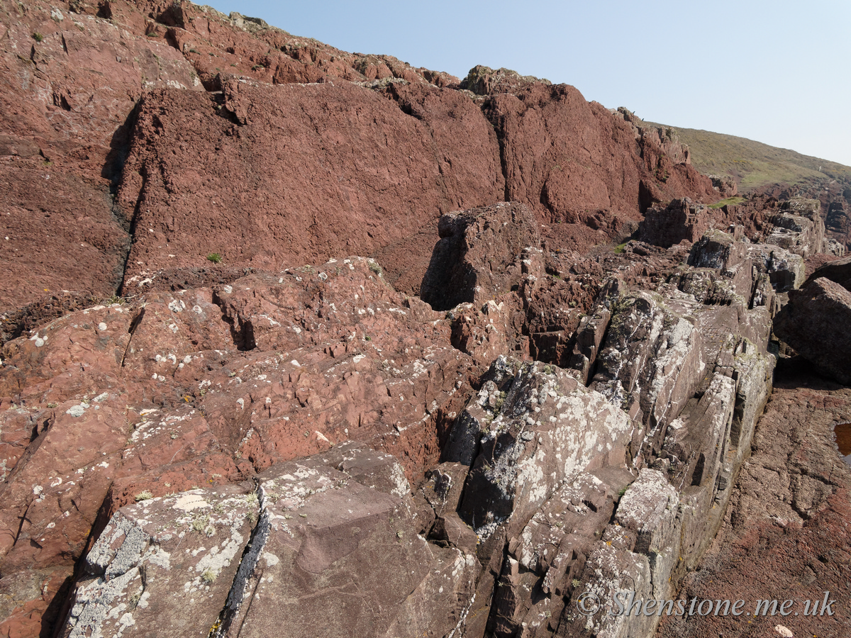 Cross Bedded Sandstones, Moor Cliffs formation, Manorbier, Pembrokeshire, Wales