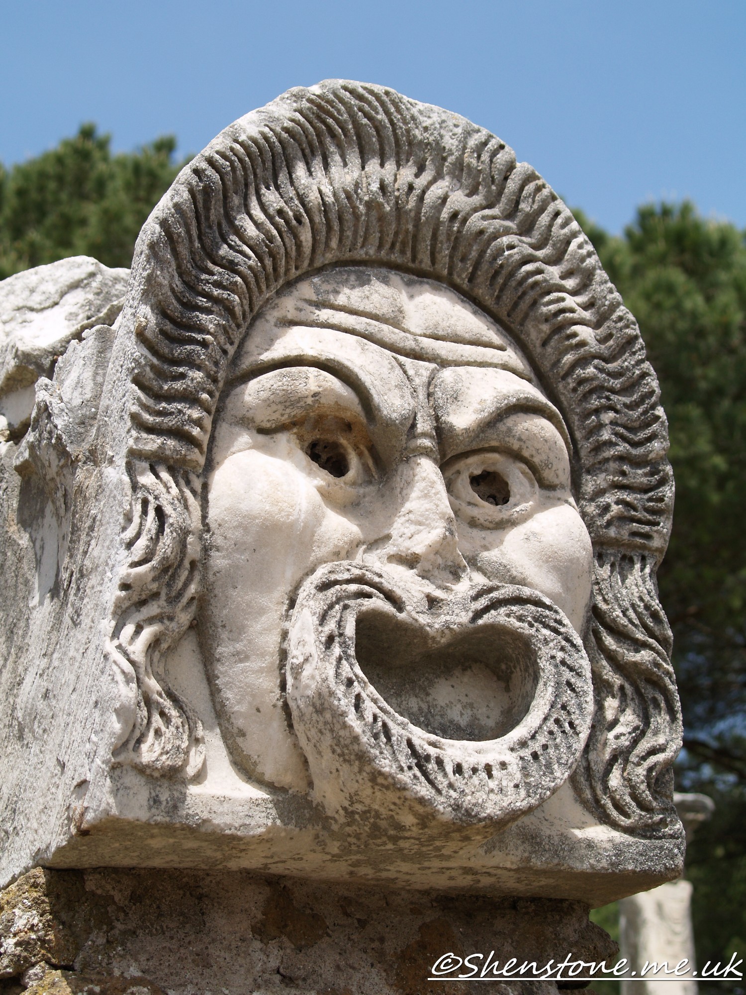Carved Head, Ostia Antica, Italy