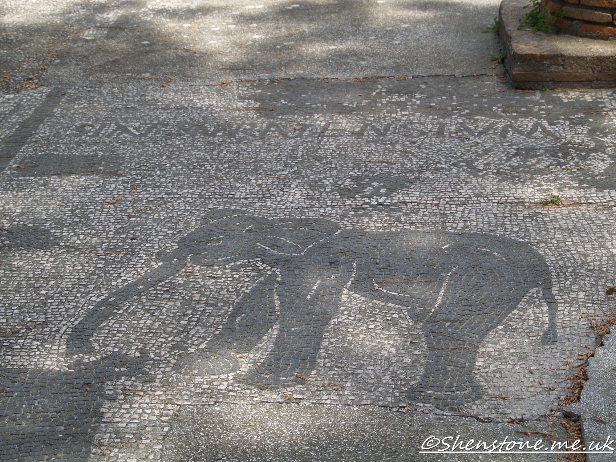 Mosaic elephant, Ostia Antica, Italy